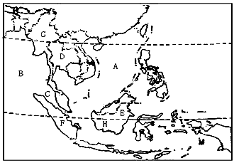 读"东南亚示意图",回答问题.