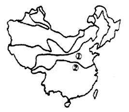 读我国干湿地区划分图,回答问题.(1)地图中序号①代表