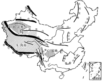 读中国主要山脉分布示意图,完成下列要求