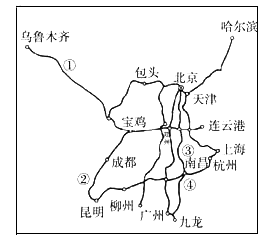 读下图是陇海线上"西安- 连云港"一段铁路线.图中与此