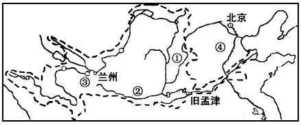 (1)写出图中序号所代表的地理名称: ①_________河,②_________河