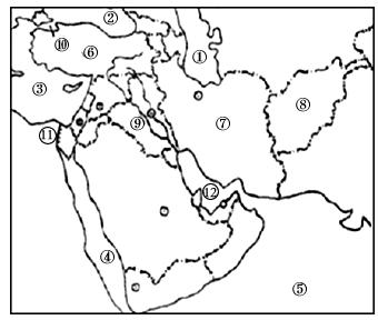 读"西亚地区略图",完成下列各题.
