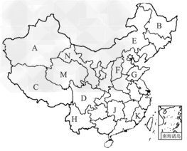 读"中国政区示意图",回答下列问题.