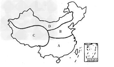 读我国四大地理区域划分示意图,回答下列问题.