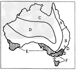 读澳大利亚气候分布图,回答下列问题.