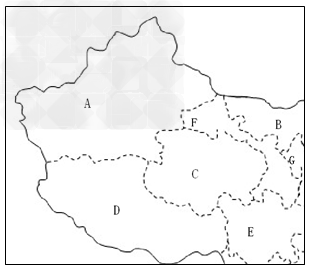 读我国部分省区轮廓图回答问题 (1)写出字母E