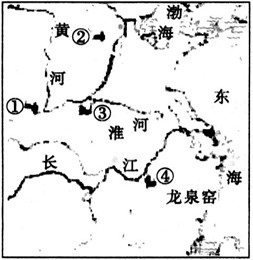 下图是宋代部分名窑分布示意图,符合钧窑,定窑,景德镇窑,耀州窑排列