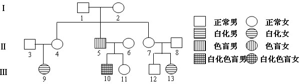 图示某家族的遗传系谱,已知该地区10000人中有1个白化病患者,以下说法