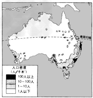 澳大利亚人口城市分布_读 澳大利亚人口分布图 ,回答1 2题.1.澳大利亚的人口和